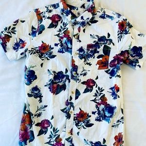 Boys Floral Button Up Shirt